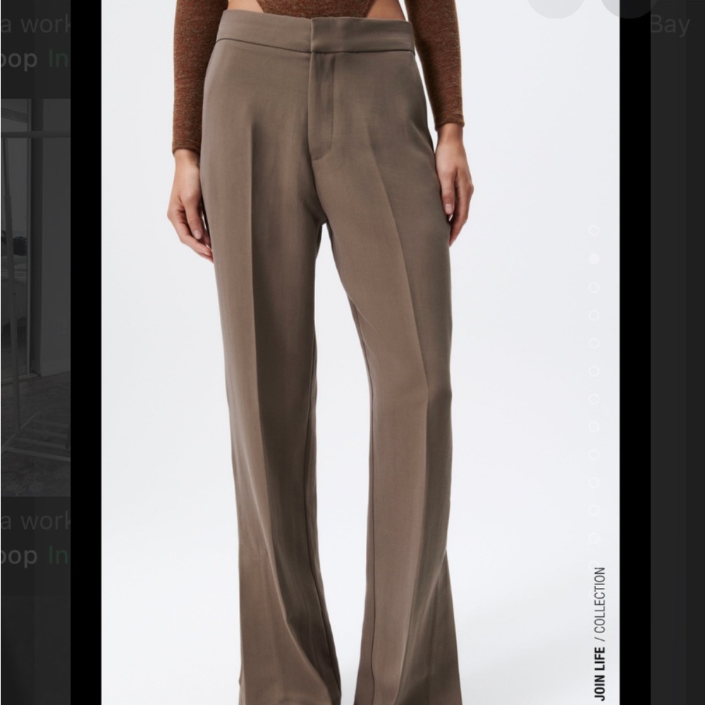 Zara Full Length Split Hem Pants Size